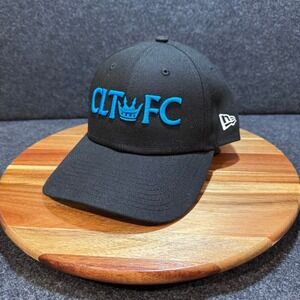 New Era Charlotte FC 9FORTY Hat Mens Black Blue CLTFC MLS Soccer Adjustable Cap